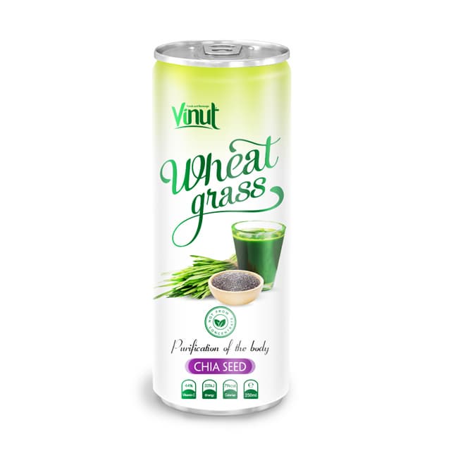 250ml Can Original Wheatgrass juice drink with Chia seed flavor